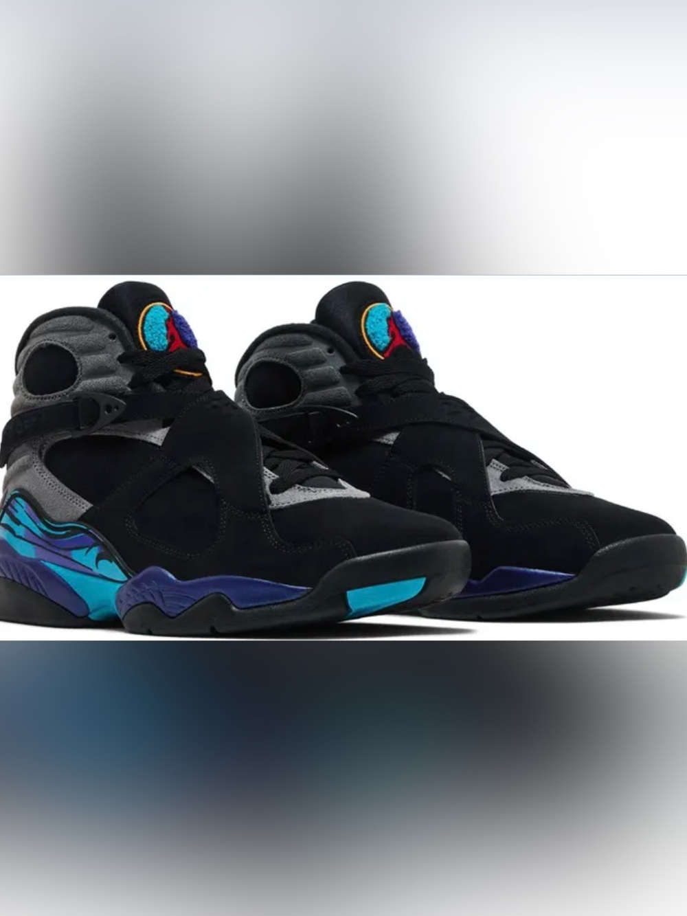 Nike Jordan big Kids' Black Retro Basketball Shoes with Teal Accents 2015 6.5